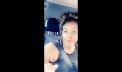 Car smoking vaping messy bun