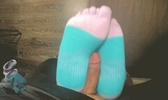 lavender toes sockjob! (heel humping)