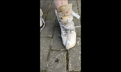 Shopping tour in my dirty reebok covered in cum