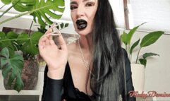 Black Lipstick White Long Nails Goddess JOI