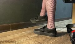 Face as a footstoolm kicking and ignore under Vans shoes