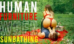 Human Furniture when sunbathing