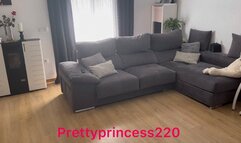 Farting in leggings and leather jacket