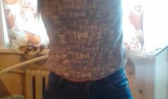 Erika spins the hoop and pee in her pants