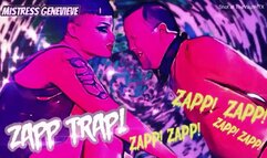 Zapp Zapp Mistress discovers electro shock toy while tormenting a sub’s cock balls and nipples