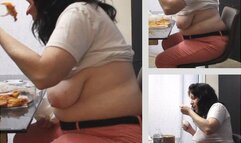 MUKBANG LASAGNA W COFFEE ALMOND FUDGE ICE CREAM DESSERT BBW SUPERSIZE ME GETTING HUGE AF