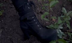 River island boots trashed in mud and under my landrover wheel