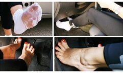 HOT: Oily ped socks driving and barefoot hard cranking