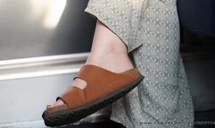 Candid birkenstock shoe fetish, nice feet