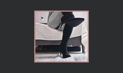 Mesmerizing Boot Worship Silent Film Milf In High Heel Boots Making You Worship Her Boots Before Allowing you to Kiss Her Bare Feet and Cum