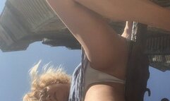 Upskirt in minidress