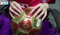 Nails Scratching and Destroying the new soccer Ball - Part 2