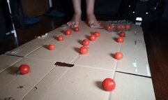 Italian girlfriend - cherry tomatoes crush barefeet