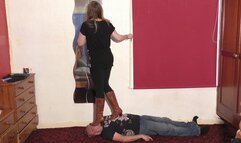 Sophie Tramples Her Slave With Her Cruel Hard Leather Boots