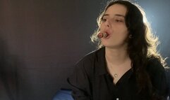 My lips sucking from a fat cigar