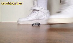 Tiny cars crushed Nikes!