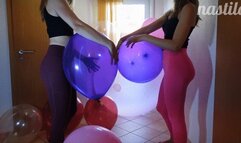 2 girls nail popping crystal balloons