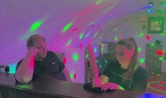 Pegging doggy with a huge dildo at the party