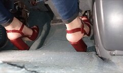 Red high heels minivan
