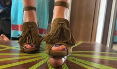 Suede sexy green sandals shoejob