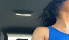 Blue Tank top drivings hard Virginia Slim 120