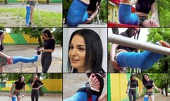 Dianna LLC Public Crutching and Mobility Struggle with Foot Play (in HD 1920X1080)