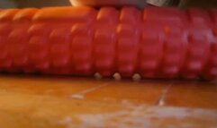 foot massage filmed on an old camera