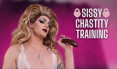 Sissy Femboy in Chastity Gets New Cock