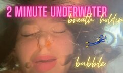 Face underwater 2 minute breath control