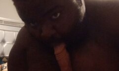 After I Smacked my Ass in Bed, I Sucked Dildo between my Boobs