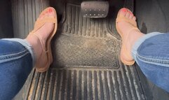 Trixie Love Pedal Pumping in Nude Wedges in KPH