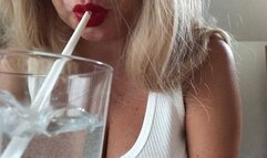 Slurping and Red Lipstick