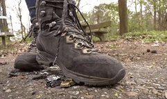 Crushing the tiny cars under my hiking boots (small version)