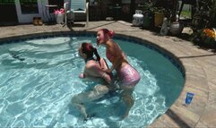 Water bound dildo fucked by her Mistress in the pool (WMV HD 8000kbps)