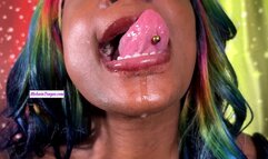 Long Wide Slippery Tongue making noise