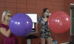 Akira and Maria Race to Blow Cattex 19-inch Balloons to Bursting (MP4 - 720p)