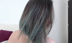 Playing with my hair and brushing it