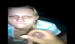 College blonde slut lets BBC cum on her face