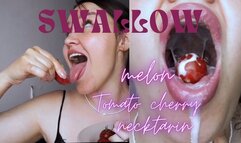 Hard Swallow melon,necktarin,tomato cherry