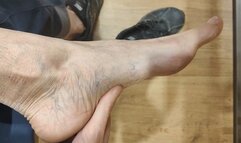 Sockless shoeplay and foot play with sneakers and my long skinny feet