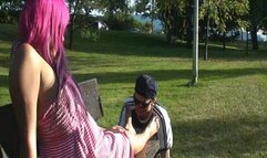 Foot Workship in A Park