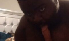 Compilation of Me Sucking Dildo between my Boobs after I Smacked my Ass in Bed