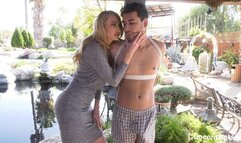 Stubborn Rico Is Now Tied Outside With Kendra James' Worn Pantyhose Between His Lips! 4k Version