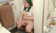 BBW Bathroom Desperation - Explosion and Farts