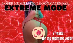 Loser Humiliation Goon Calendar Extreme Mode - 1 Week of Challenging Loser Tasks Centering Around Humiliation, Verbal Humiliation, Sexual Rejection, Pussy Denial, and Loser Porn - Interactive Loser Training with Humiliatrix Countess Wednesday - MP4 PNG
