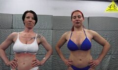 Zsuzsa vs Gaia female wrestling match