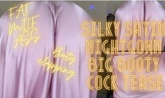 Silky Satin Nightgown Big Booty Cock Tease