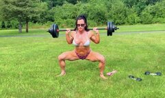 Hot FBB Kandylegs does her Morning Workout Outside