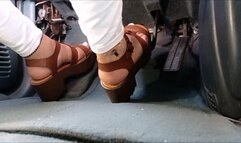 Driving brown track sole sandals