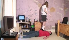 Schoolgirl Stomach Chest & Back Trample